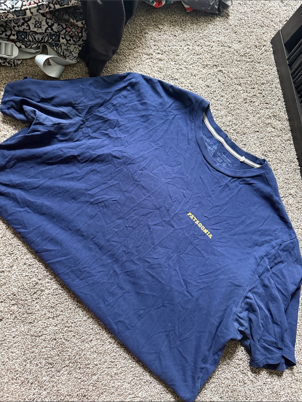 Patagonia Navy Short Sleeve Logo Tee